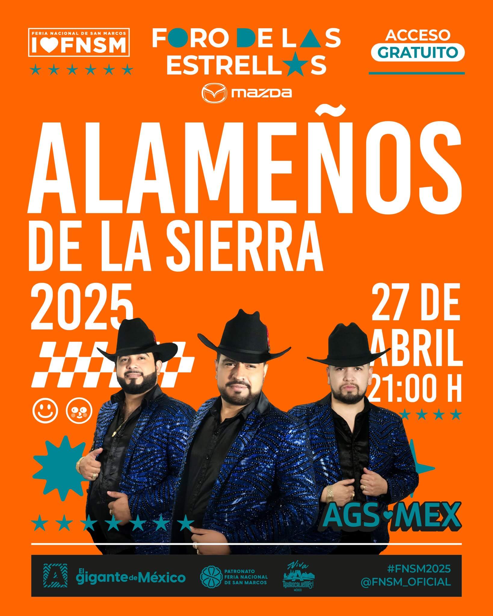 boletos Alameños de la Sierra foro de las estrellas mazda feria de san marcos aguascalientes 2025