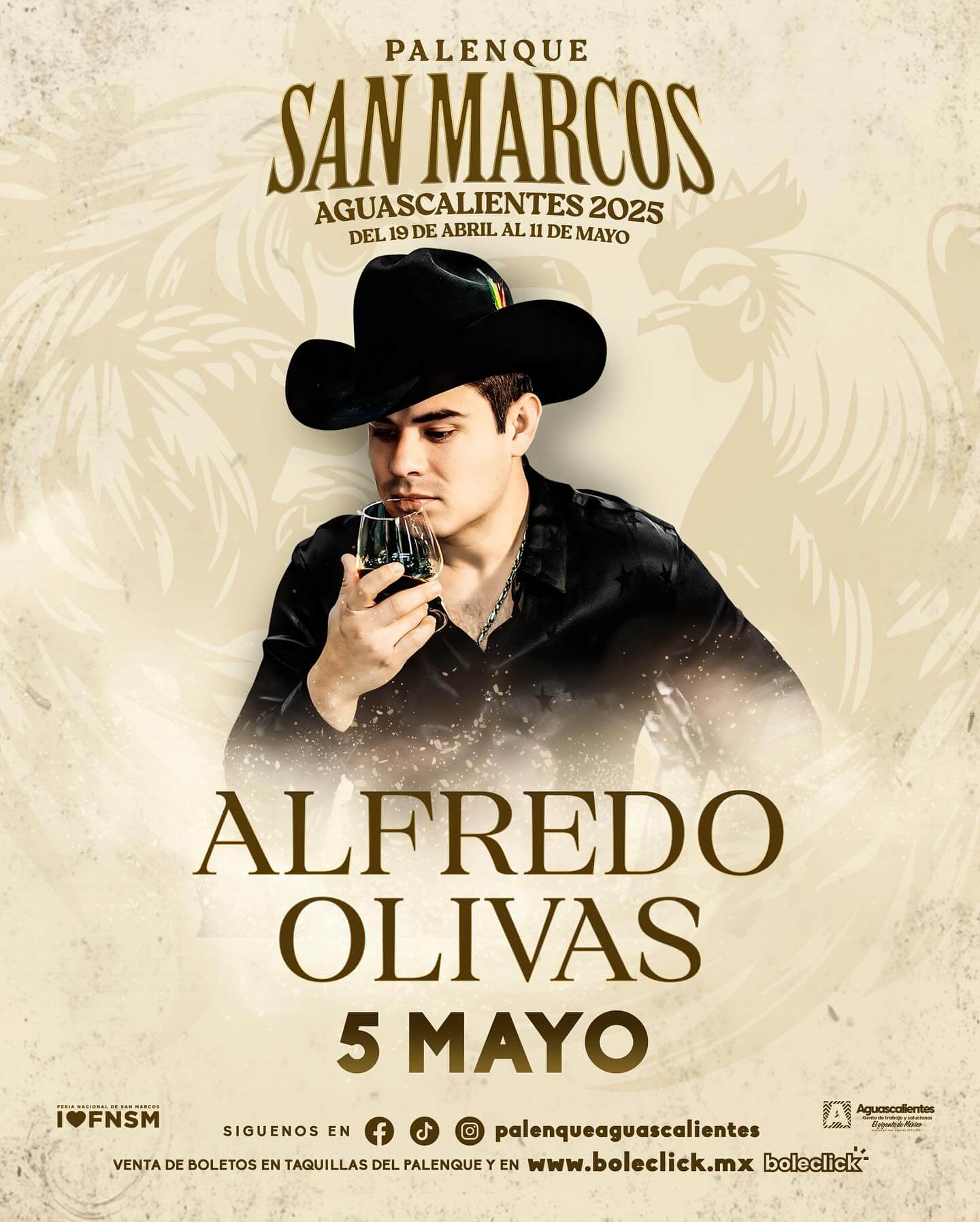 boletos Alfredo Olivas palenque feria de san marcos aguascalientes 2025