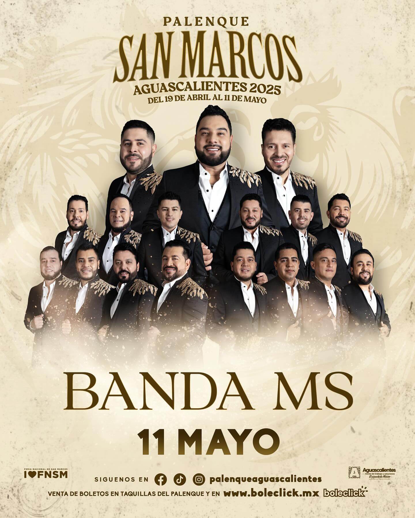 boletos Banda MS palenque feria de san marcos aguascalientes 2025