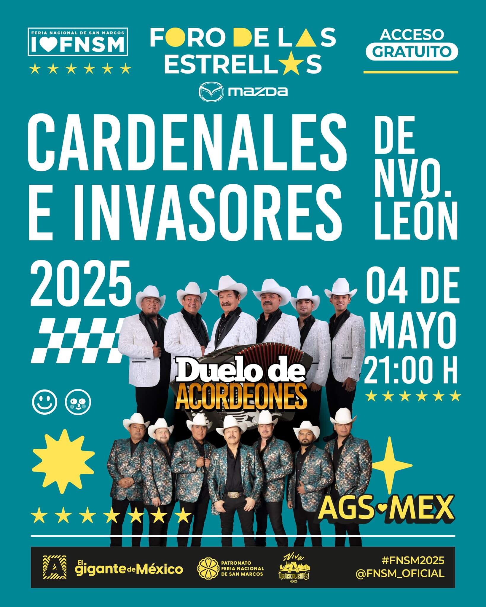 boletos Cardenales e Invasores foro de las estrellas mazda feria de san marcos aguascalientes 2025