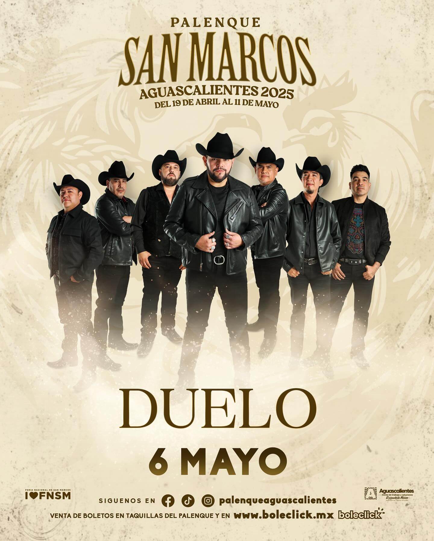 boletos Grupo Duelo palenque feria de san marcos aguascalientes 2025