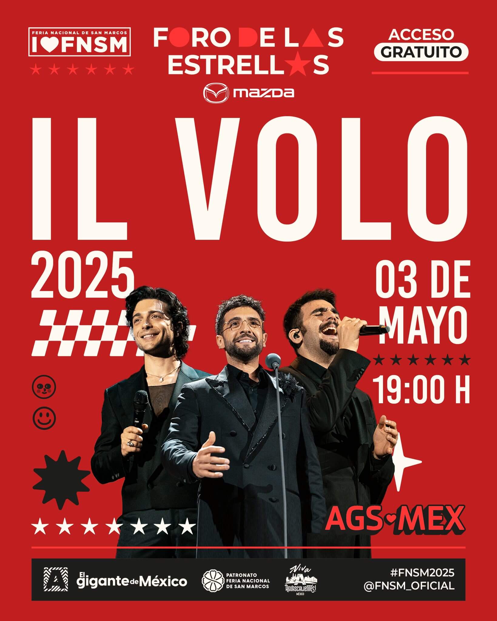 boletos Il Volo foro de las estrellas mazda feria de san marcos aguascalientes 2025