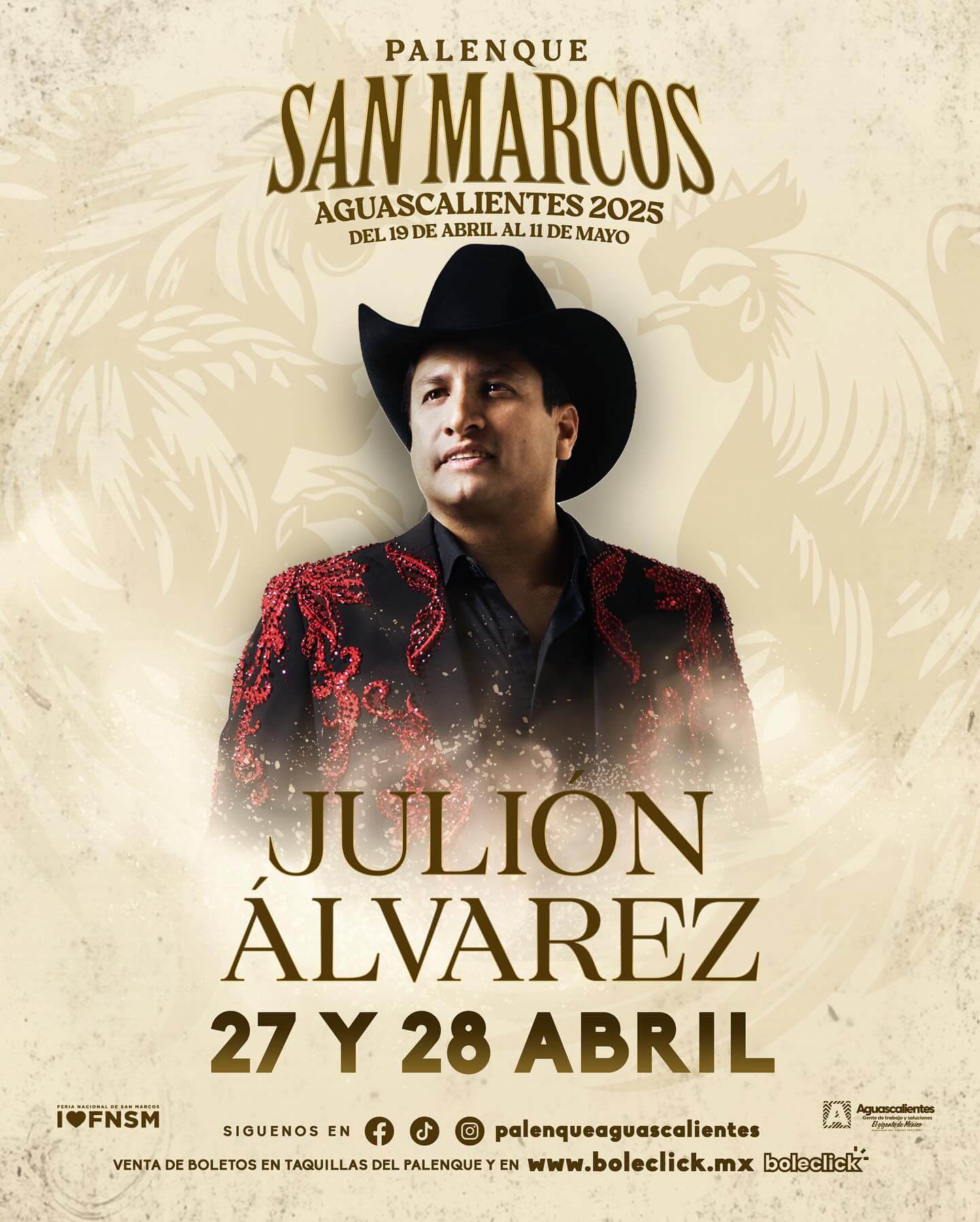 boletos Julión Álvarez palenque feria de san marcos aguascalientes 2025