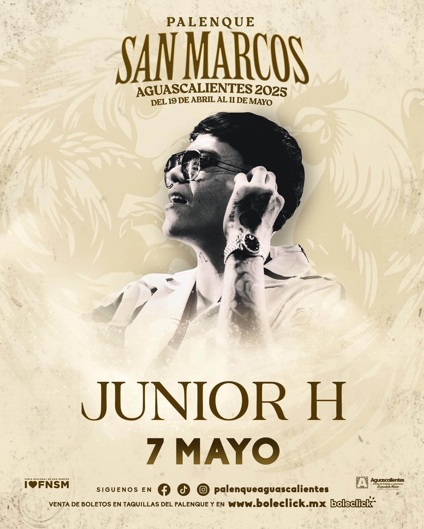 boletos Junior H palenque feria de san marcos aguascalientes 2025