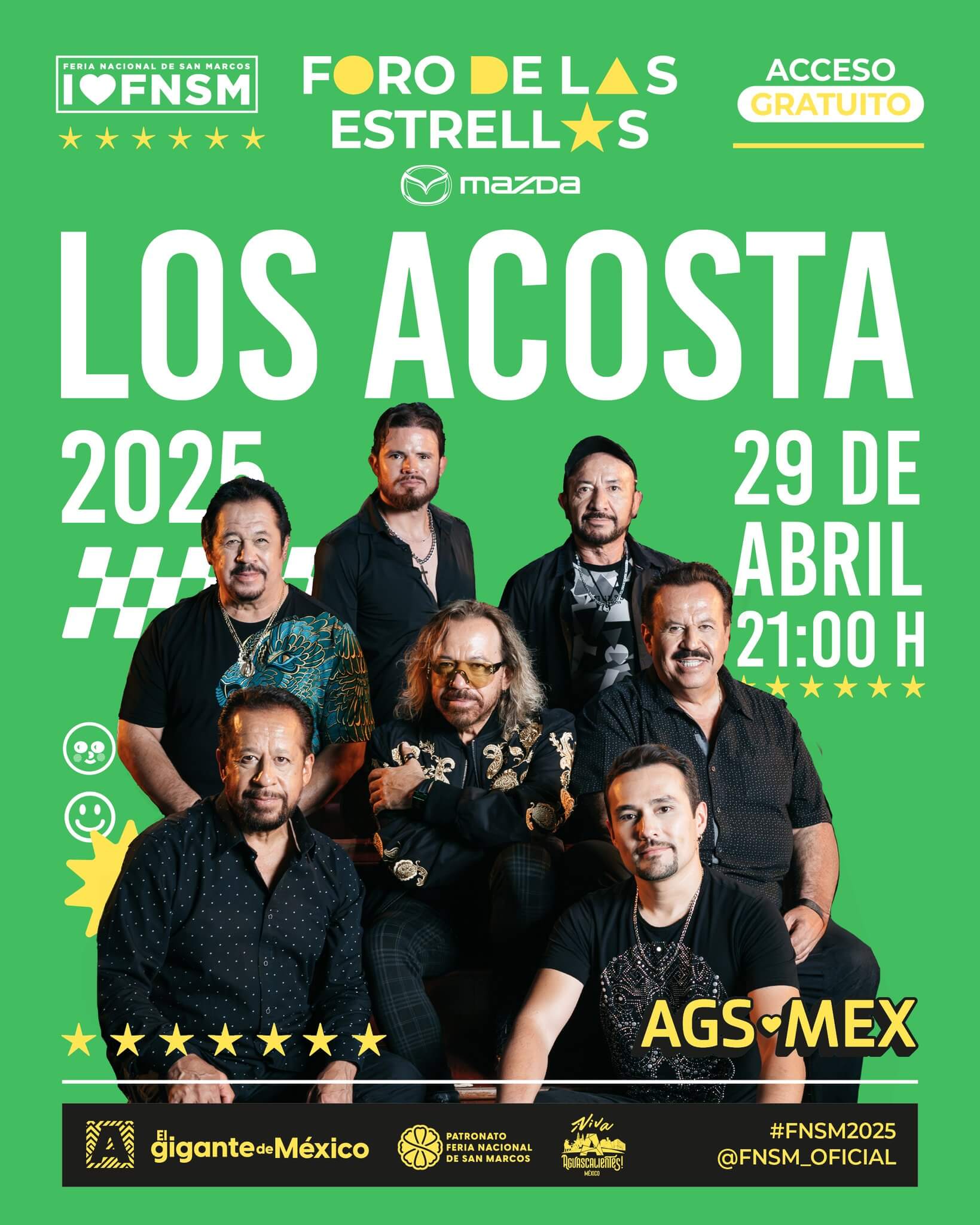 boletos Los Acosta foro de las estrellas mazda feria de san marcos aguascalientes 2025