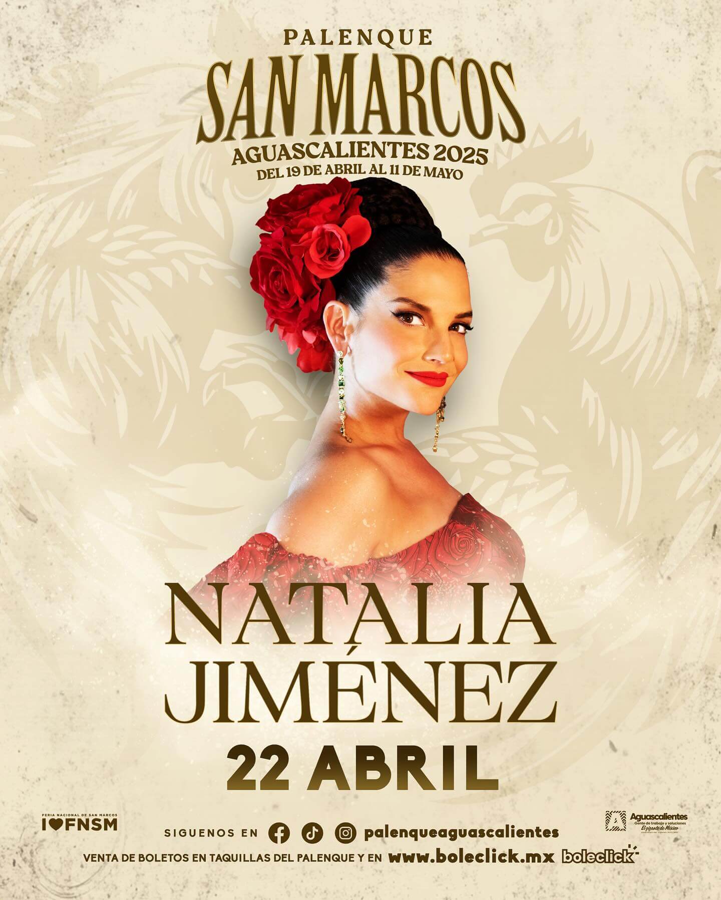 boletos Natalia Jimenez palenque feria de san marcos aguascalientes 2025