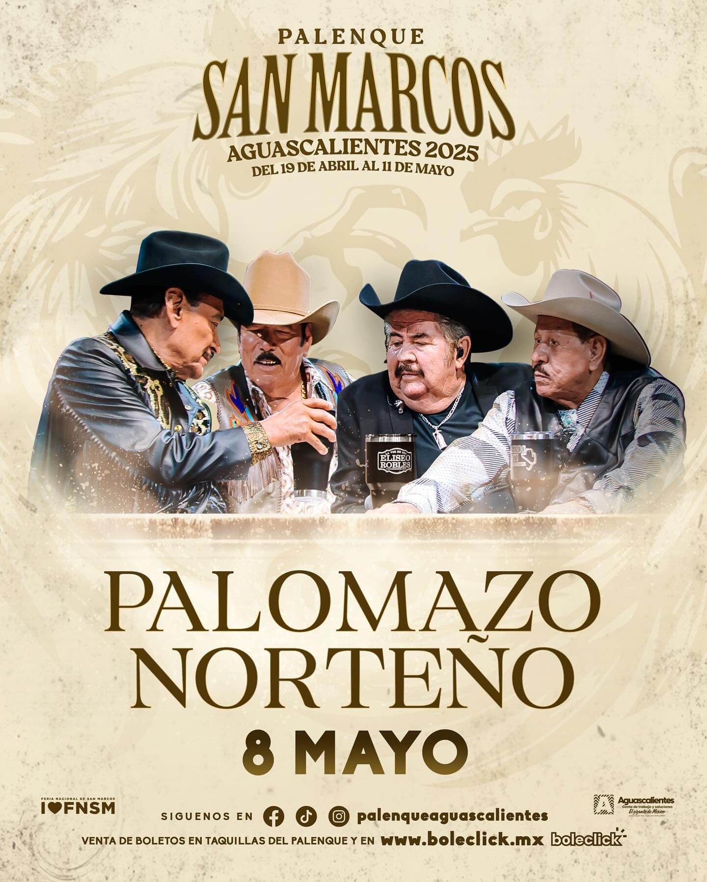 boletos Palomazo Norteño palenque feria de san marcos aguascalientes 2025