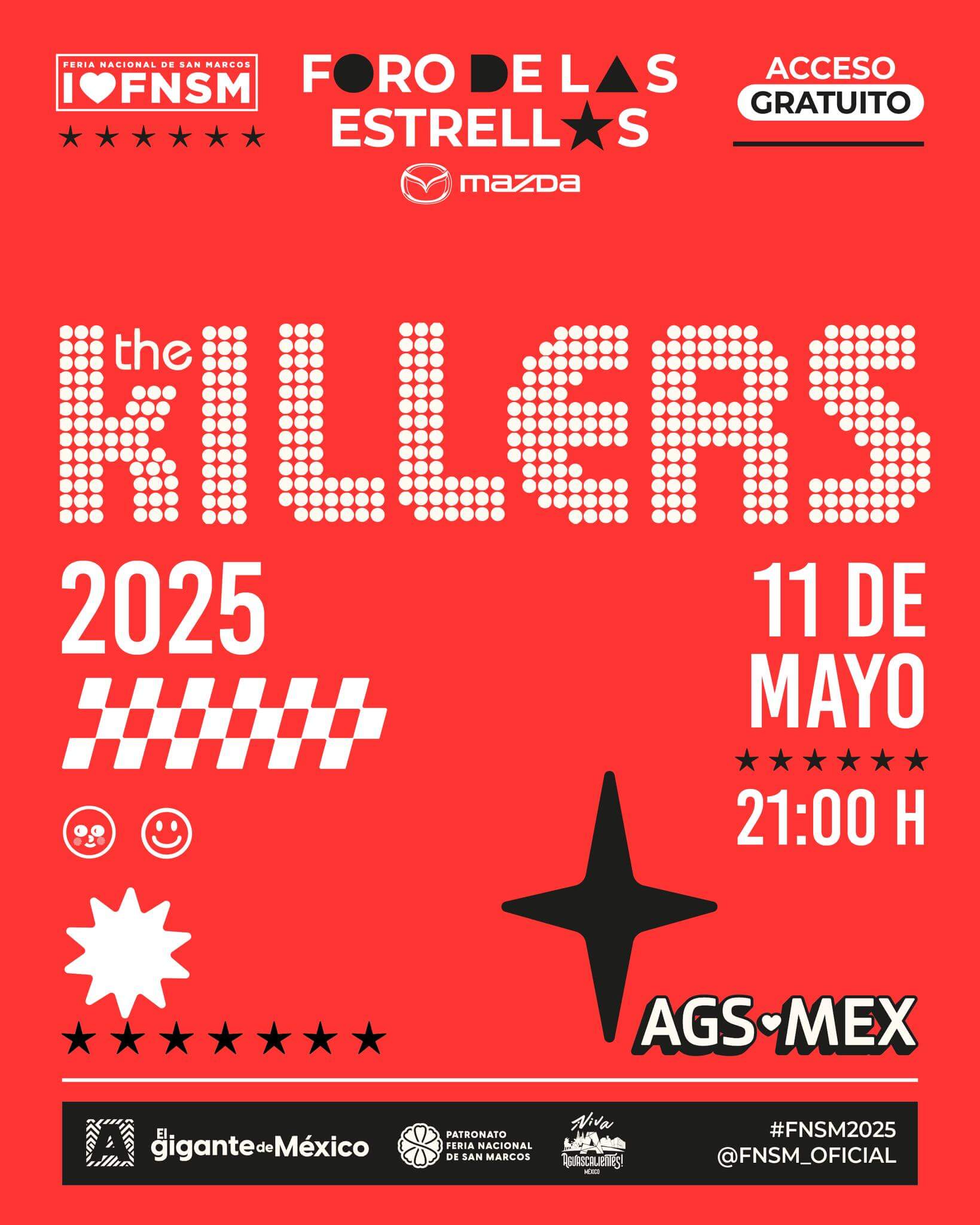 boletos The Killers foro de las estrellas mazda feria de san marcos aguascalientes 2025